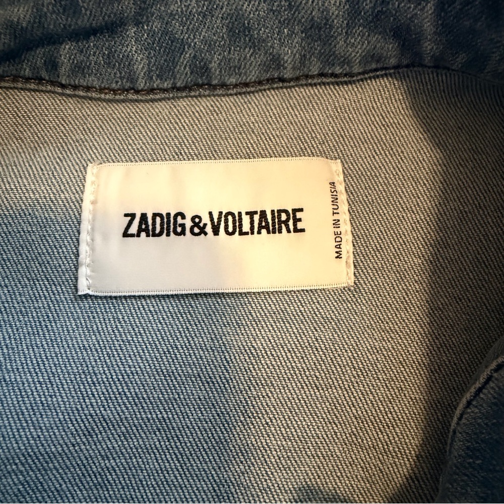 NWT ZADIG & VOLTAIRE KASE HOPE DENIM JACKET LIGHT BLUE SIZE SMALL - Picture 8 of 12